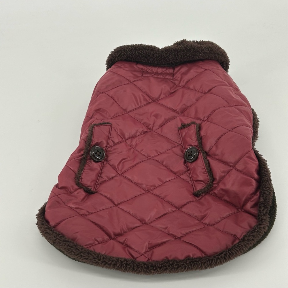 Dog puffer coat medium M pet jacket vest sweater shirt pink Sherpa